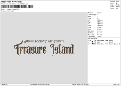 Islandtext 2605 Embroidery File 6 sizes