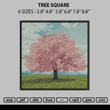 Tree Square Embroidery File 6 sizes