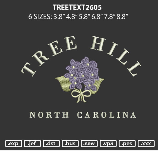 Treetext2605 Embroidery File 6 sizes