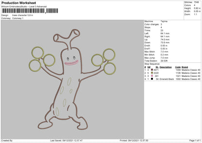Trees Character Embroidery File 4 size