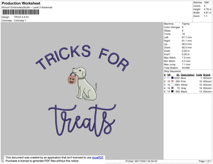 Trick Embroidery File 4 size