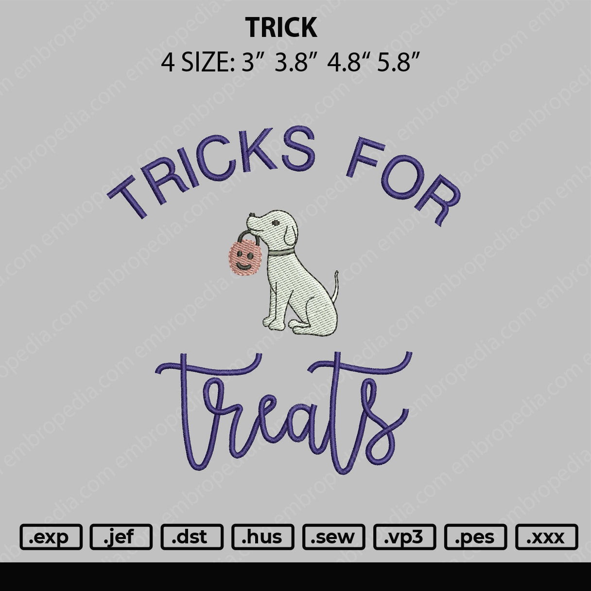 Trick Embroidery File 4 size