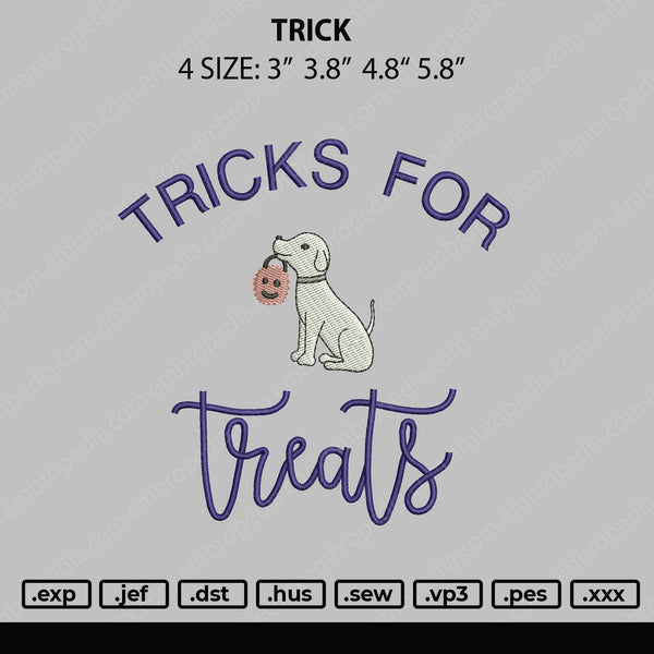 Trick Embroidery File 4 size