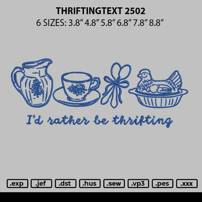 Thriftingtext 2502 Embroidery File 6 sizes