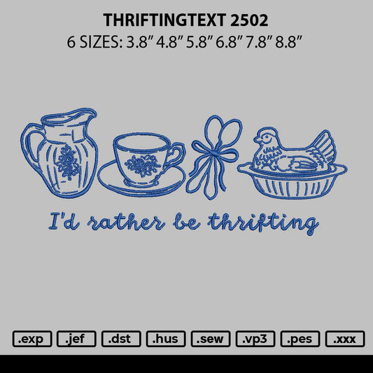 Thriftingtext 2502 Embroidery File 6 sizes