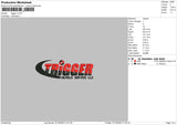 Trigger Embroidery File 6 sizes