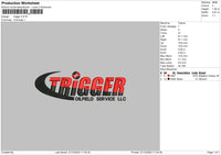 Trigger Embroidery File 6 sizes