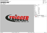 Trigger Embroidery File 6 sizes