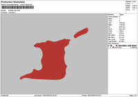 Trinidid Map Embroidery File 6 sizes