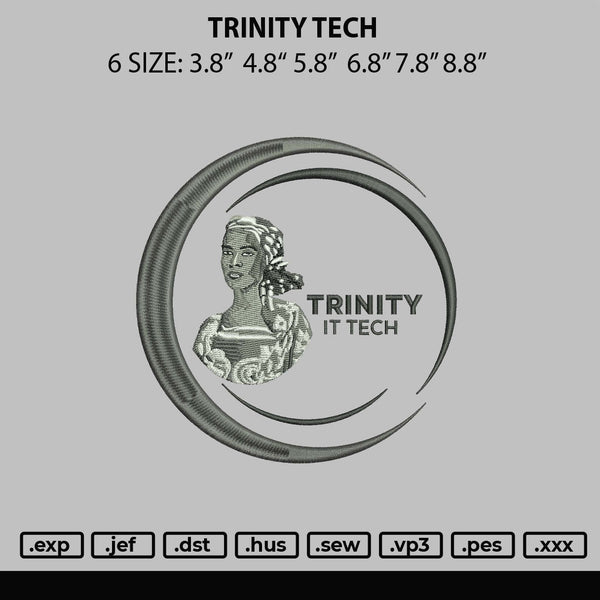 Trinity Tech Embroidery File 6 sizes