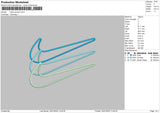 Triple Swoosh Embroidery File 4 size