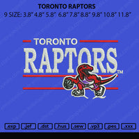 Toronto Raptors Embroidery File 9 size