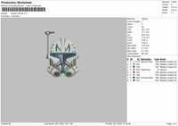 Trooper Helmet Embroidery File 4 size