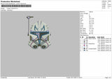 Trooper Helmet Embroidery File 4 size