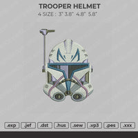 Trooper Helmet Embroidery File 4 size