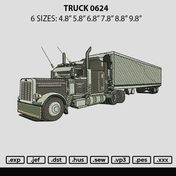 truck 0624 Embroidery File 6 sizes