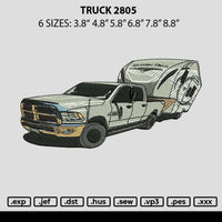 Truck 2805 Embroidery File 6 sizes