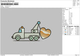 Truck Love Embroidery File 6 sizes