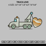 Truck Love Embroidery File 6 sizes