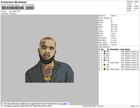 Tory Lanez Embroidery File 4 size