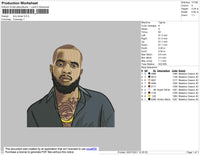 Tory Lanez Embroidery File 4 size