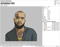 Tory Lanez Embroidery File 4 size