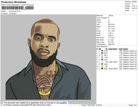 Tory Lanez Embroidery File 4 size