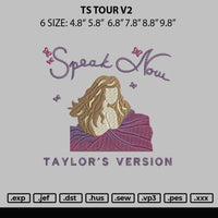 Ts Tour V2 Embroidery File 6 sizes