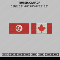 Tunisia Canada Embroidery File 4 sizes