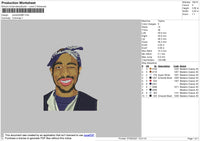 Tupac 002 Embroidery File 4 size