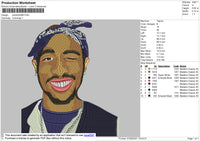 Tupac 002 Embroidery File 4 size