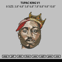 Tupac King Embroidery File 4 size