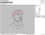 Tupac Outline Embroidery File 4 size