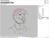 Tupac Outline Embroidery File 4 size