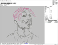 Tupac Outline Embroidery File 4 size