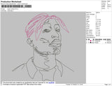 Tupac Outline Embroidery File 4 size