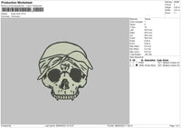 Tupac Skull Embroidery File 6 sizes