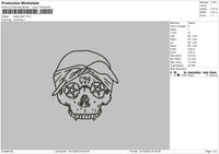 Skull Head 1412 Embroidery File 6 sizes