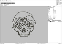 Skull Head 1412 Embroidery File 6 sizes