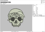 Tupac Skull Embroidery File 6 sizes