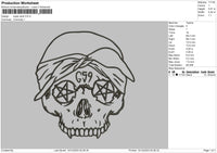 Skull Head 1412 Embroidery File 6 sizes