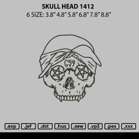 Skull Head 1412 Embroidery File 6 sizes