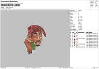 Tupac V5 Embroidery File 4 size