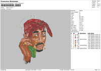 Tupac V5 Embroidery File 4 size