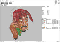 Tupac V5 Embroidery File 4 size