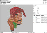 Tupac V5 Embroidery File 4 size