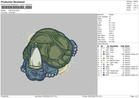 Turtle King Embroidery File 4 size