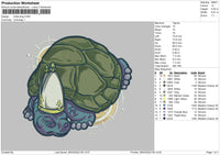 Turtle King Embroidery File 4 size