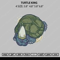 Turtle King Embroidery File 4 size