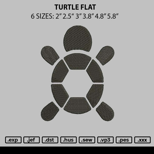 Turtle Flat Embroidery File 6 sizes